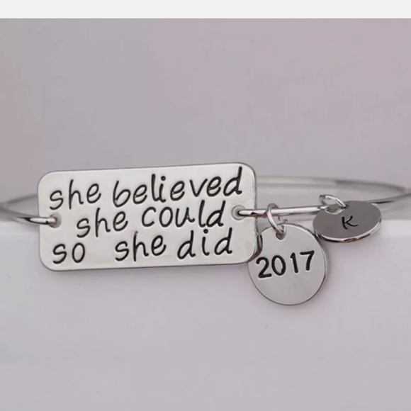 She believed she could so she did, Silver Bracelet Jewelry Y2K, NEW - Picture 1 of 1
